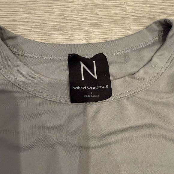 Naked Wardrobe Light Gray Long Sleeve Top - Picture 2 of 2